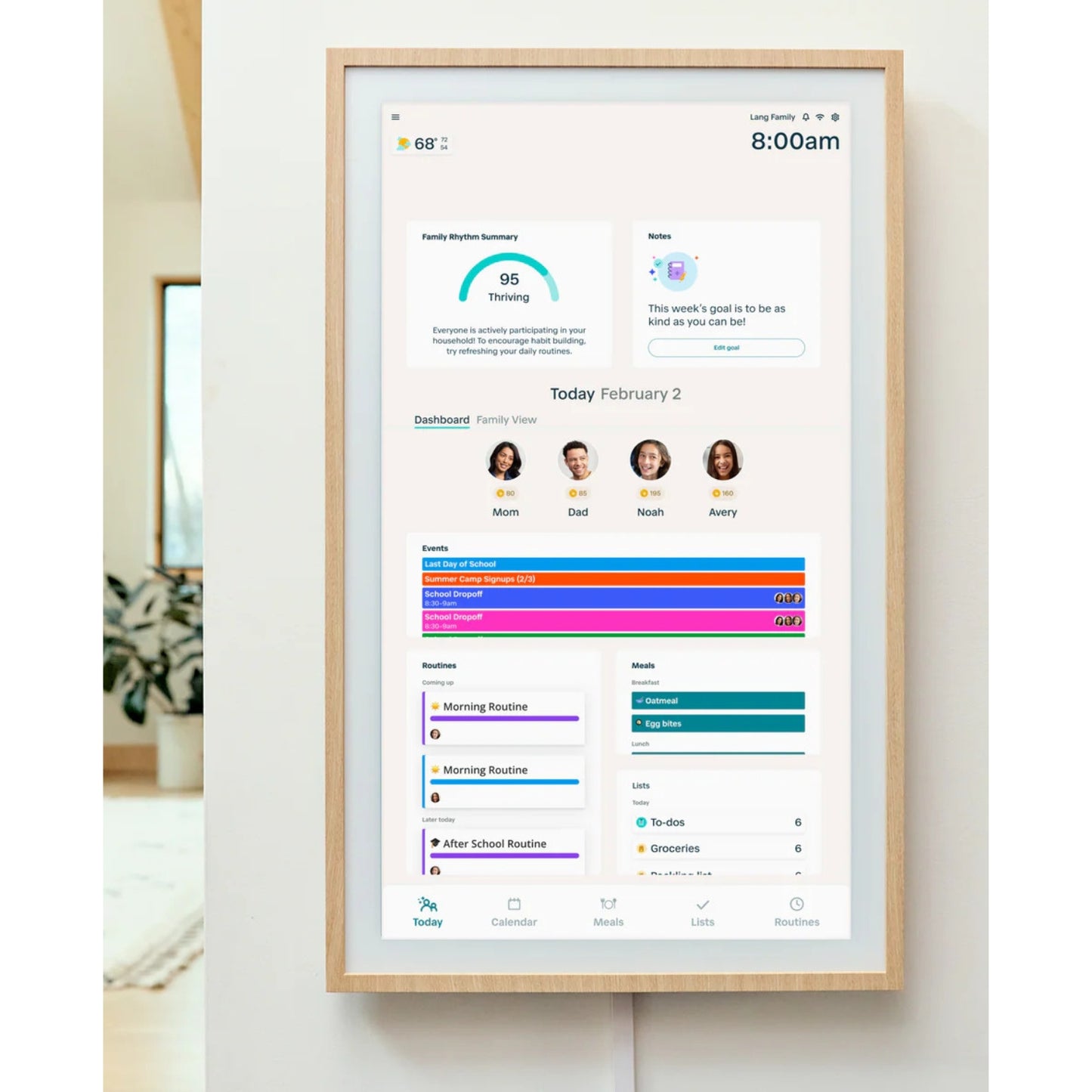 27" Digital Calendar for Families